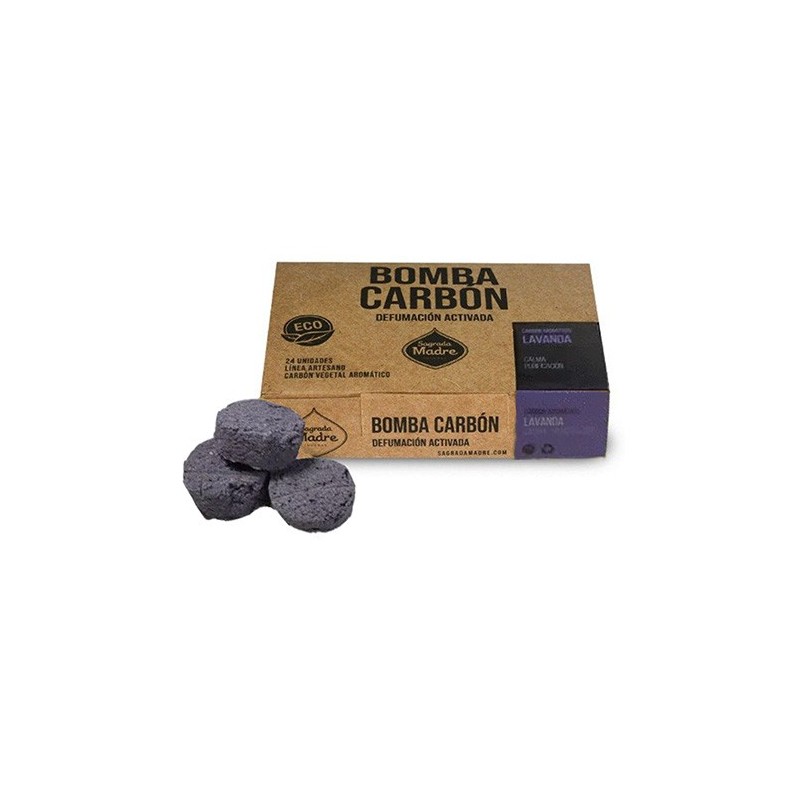 Bomba al Carbone Attivo Defumante - Lavanda - Carbone Aromatico - Calma - Purificazione - 24 pz. - Santa Madre-POMPA CARBONE ATTIVO DEFUMANTE X24 SAGRADA MADRE-HOSTENATURA