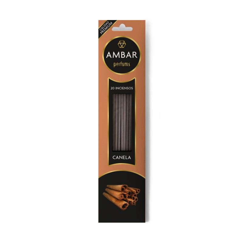 Cinnamon Amber Incense Perfums - 20 sticks - 60 minutes duration - Premium Quality-AMBAR PERFUMS-HOSTENATURA