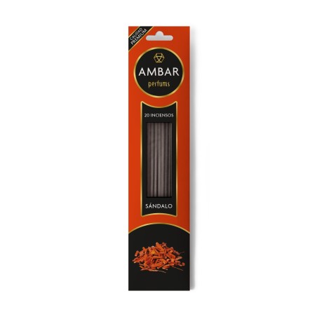 Incienso Sándalo Ambar Perfums - 20 varillas - 60 minutos de duración - Calidad Premium