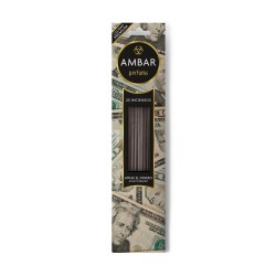 Encens Atrau els Diners Ambar Perfums - 20 varetes - 60 minuts de durada - Qualitat Premium