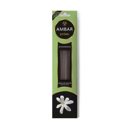 Incienso Dama de Noche Ambar Perfums - 20 varillas - 60 minutos de duración - Calidad Premium