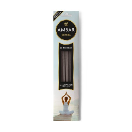 Incienso Meditación Ambar Perfums - 20 varillas - 60 minutos de duración - Calidad Premium