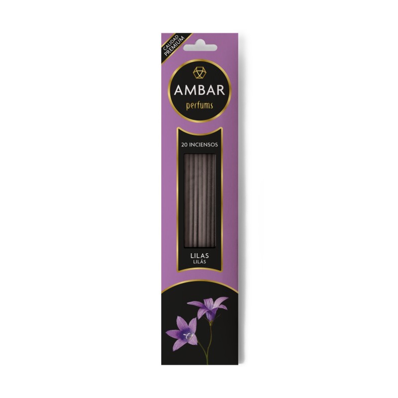 Encens Lilas de la Vall Ambar Perfums - 20 varetes - 60 minuts de durada - Qualitat Premium-AMBAR PERFUMS-HOSTENATURA