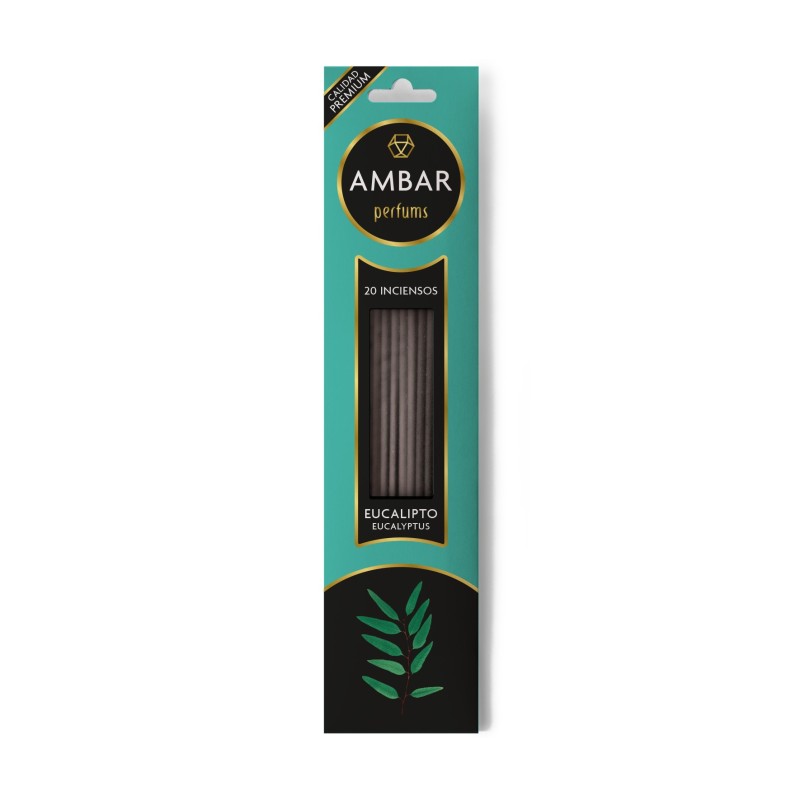 Eucalyptus Incense Amber Perfums - 20 sticks - 60 minutes of duration - Premium Quality-AMBAR PERFUMS-HOSTENATURA