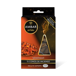 Coni di incenso al legno di sandalo Amber Perfums - 15 coni - Qualità Premium