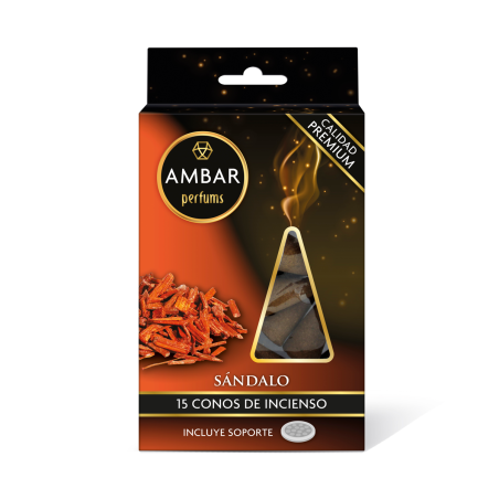 Conos de Incienso Sándalo Ambar Perfums - 15 conos - Calidad Premium