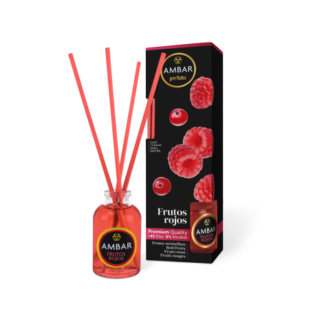 Ambientador Mikado Frutos Rojos - Ambar Perfums 30ml - 45 días de duración