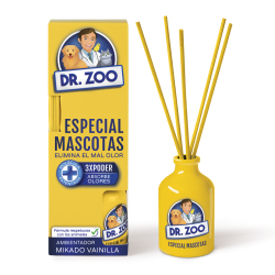 DR ZOO Ambientador Mikado Vainilla - Especial para mascotas - Absorbe olores de mascotas - 40 ml