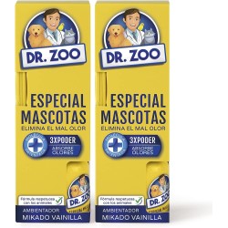 Confezione 2x DR ZOO Mikado Deodorante per ambienti alla vaniglia - Speciale per animali domestici - Assorbe gli odori degli ani