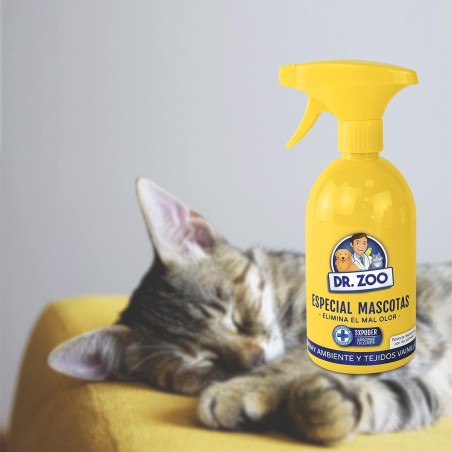 DR ZOO Ambientador Spray Ambiente y Tejidos Casa Vainilla - Especial Mascotas - Absorbe olores de Mascotas - 500ml