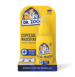 DR ZOO Ambientador Spray Coche Vainilla - Especial Mascotas - Absorbe olores de Mascotas - 90ml