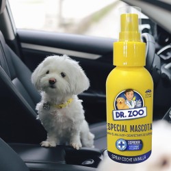 DR ZOO Ambientador de coche en spray de vainilla - Especial para mascotas - Absorbe olores de mascotas - 90 ml