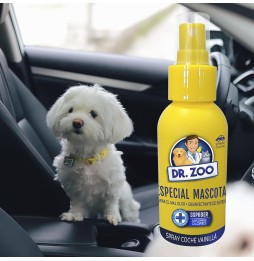 DR ZOO Ambientador Spray Coche Vainilla - Especial Mascotas - Absorbe olores de Mascotas - 90ml
