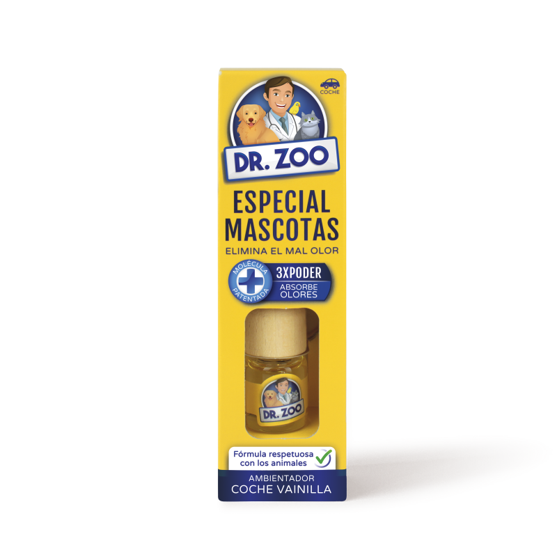 Ambientador de carro DR ZOO Vanilla - Especial para animais de estimação - Absorve odores de animais de estimação-DR ZOO ABSORVE ODOR DE ANIMAIS DE ESTIMAÇÃO-HOSTENATURA