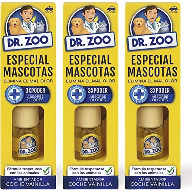 Confezione da 3 deodoranti per auto DR ZOO alla vaniglia - Speciale per animali domestici - Assorbe gli odori degli animali dome-DR ZOO ASSORBE L'ODORE DEGLI ANIMALI DOMESTICI-HOSTENATURA