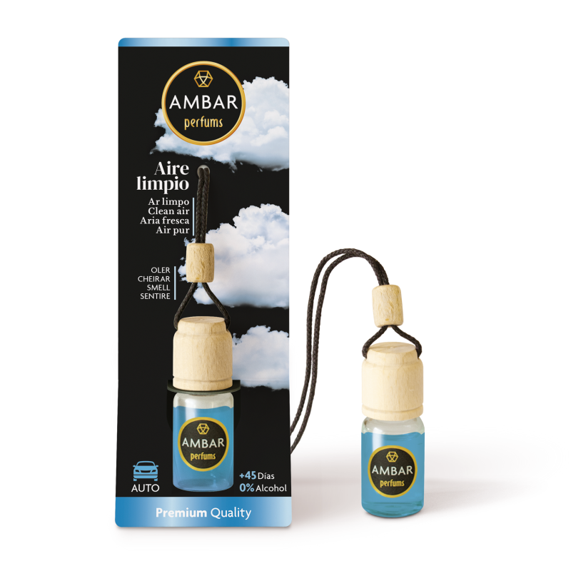 Assainisseur d’air pour voiture Clean Air - Ambar Perfums - 6.5ml-DÉSODORISANTS D'AIR POUR AMBAR PERFUMS-HOSTENATURA