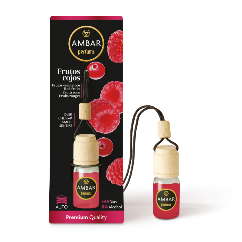 Ambientador Carro Frutas Vermelhas - Ambar Perfums - 6,5ml-AMBAR PERFUMS AFRESCADORES DE AR PARA CARROS-HOSTENATURA