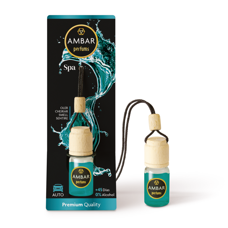 Ambientador de Carro SPA - Ambar Perfums - 6,5ml-AMBAR PERFUMS AFRESCADORES DE AR PARA CARROS-HOSTENATURA