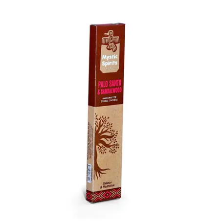 Incienso Sahumerio Palo Santo y Sándalo - Mystic Spirits - Artesanal - Hecho en India - 8 varitas - Equilibrio y Meditación