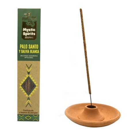 Incienso Sahumerio Palo Santo y Salvia Blanca - Mystic Spirits - Artesanal - 8 varitas - Purificación y limpieza de energías