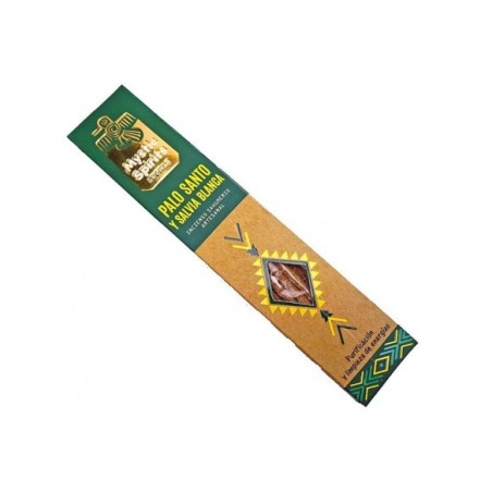 Incenso Palo Santo e Sálvia Branca Sahumerio - Espíritos Místicos - Feito à mão - 8 varetas - Purificação e limpeza de energias