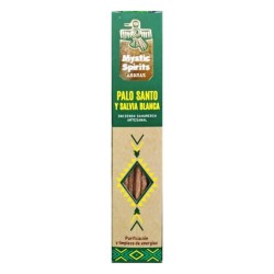 Incienso de Palo Santo e Salvia Branca Sahumerio - Espíritos Místicos - Feito a man - 8 varas - Purificación e limpeza de enerxí