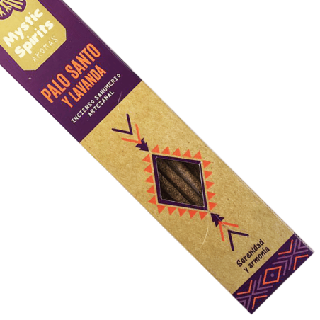 Incienso Sahumerio Palo Santo y Lavanda - Mystic Spirits - Artesanal - 8 varitas - Serenidad y Armonía