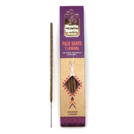 Incienso Sahumerio Palo Santo y Lavanda - Mystic Spirits - Artesanal - 8 varitas - Serenidad y Armonía
