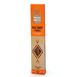 Incenso Sahumerio de Palo Santo e Canela Espíritos Místicos - Feito à mão - 8 varetas - Prosperidade e Amor