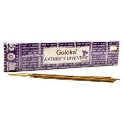 GOLOKA Incenso Naturale alla Lavanda - Incenso alla Lavanda Nature's - 1 scatola da 15gr.