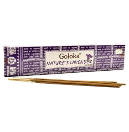 GOLOKA Incienso Natural de Lavanda - Nature's Lavender Incense - 1 cajetilla de 15gr.