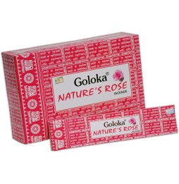 GOLOKA Incienso Natural de Rosa - Nature's Rose Incense - 1 cajetilla de 15gr.