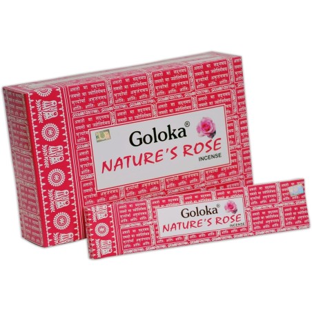 GOLOKA Incienso Natural de Rosa - Nature's Rose Incense - 1 cajetilla de 15gr.