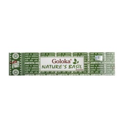 GOLOKA Incienso Natural de Albahaca (Basil) - Nature's Basil Incense - 1 cajetilla de 15gr.