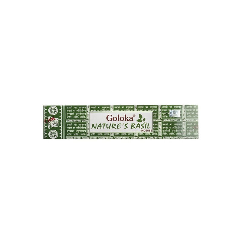 GOLOKA Encens Naturel Basilic (Basilic) - Encens Nature’s Basil - 1 paquet de 15gr.-ENCENS GOLOKA-HOSTENATURA