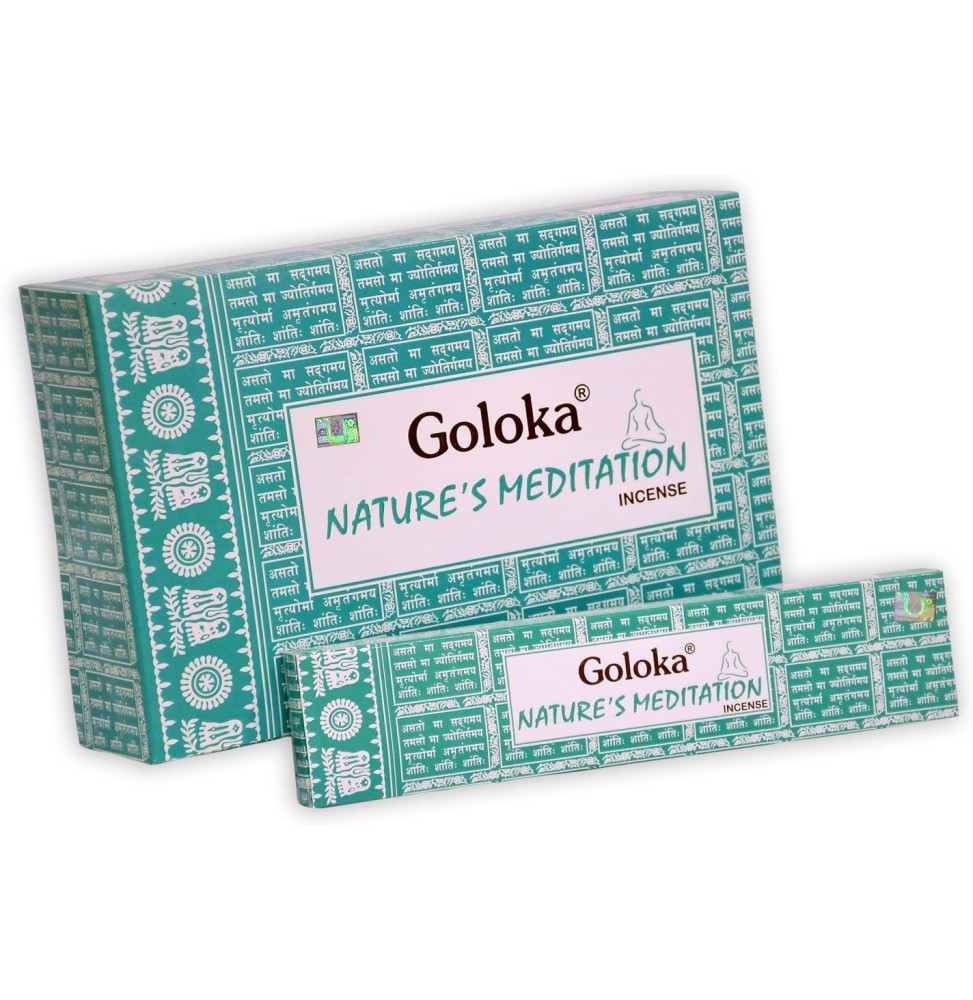 GOLOKA Incienso Natural de Meditación - Nature's Meditation Incense - 1 cajetilla de 15gr.