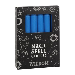 CANDELE MAGICHE - CANDELE MAGICHE DEGLI INCANTESIMI - SAGGEZZA - SAGGEZZA - CONFEZIONE DA 12 CANDELE BLU - SPIRIT OF EQUINOX