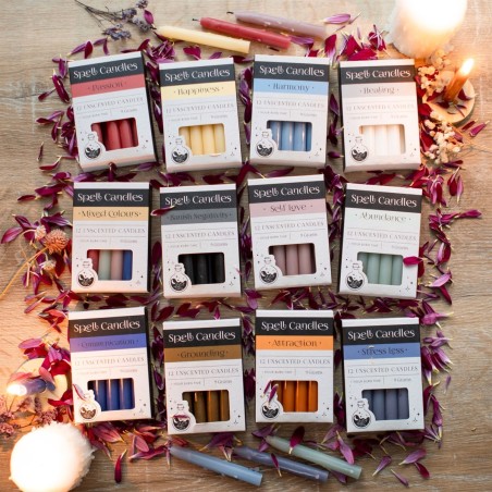 VELAS HECHIZO SPELL CANDLES - SELF LOVE - HECHIZO AMOR - PAQUETE 12 VELAS ROSAS- SPIRIT OF EQUINOX
