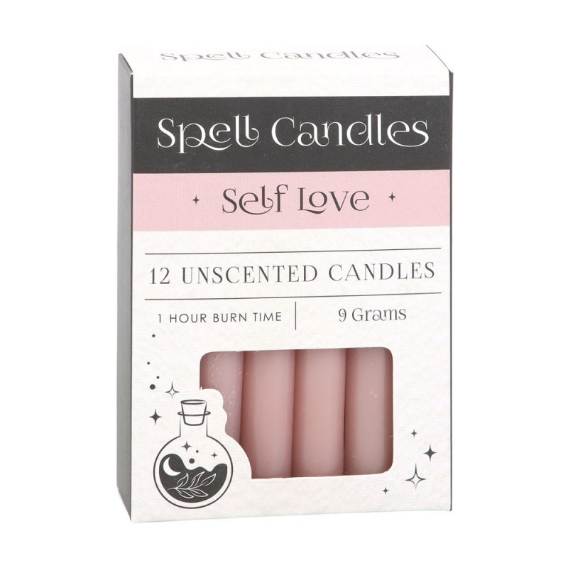 BOUGIES DE SORT BOUGIES DE SORT - AMOUR DE SOI - SORT D’AMOUR - PAQUET DE 12 BOUGIES ROSES - SPIRIT OF EQUINOX-BOUGIES DE SORT - BOUGIES DE SORT-HOSTENATURA