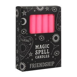 MAGIC SPELL CANDLES - FRIENDSHIP - FRIENDSHIP - PACK 12 PINK CANDLES - SPIRIT OF EQUINOX