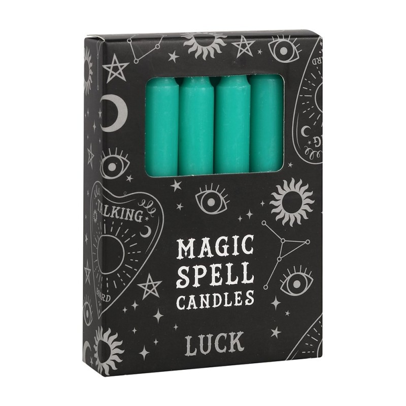 BOUGIES MAGIQUES - CHANCE - CHANCE - PACK 12 BOUGIES VERTES - SPIRIT OF EQUINOX-BOUGIES MAGIQUES - BOUGIES DE SORTS MAGIQUES-HOSTENATURA