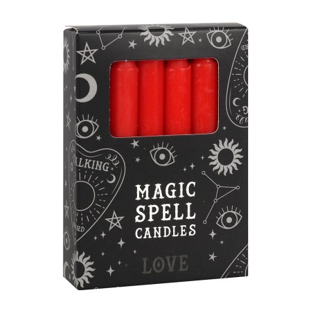 VELAS MAGICAS - MAGIC SPELL CANDLES - LOVE - AMOR - PAQUETE 12 VELAS ROJAS - SPIRIT OF EQUINOX
