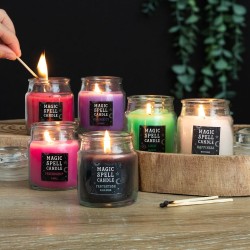 VELAS DE CRISTAL MÁGICA - VELAS DE FEITIÇO MÁGICO - PROTEÇÃO - PROTEÇÃO - VELA EM FRASCO DE VIDRO DE ÓPIO PRETO - SPIRIT OF EQUI