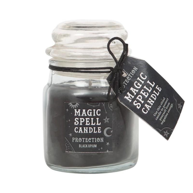 CANDELE MAGICHE CRISTALLO - CANDELE MAGICHE INCANTESIMO - PROTEZIONE - PROTEZIONE - CANDELA IN BARATTOLO DI VETRO DA OPPIO NERO-CANDELE MAGICHE - CANDELE MAGICHE DELL'INCANTESMO-HOSTENATURA