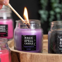 MAGIC SPELL - PROSPERITY - LAVENDER PURPLE GLASS JAR CANDLE - SPIRIT OF EQUINOX