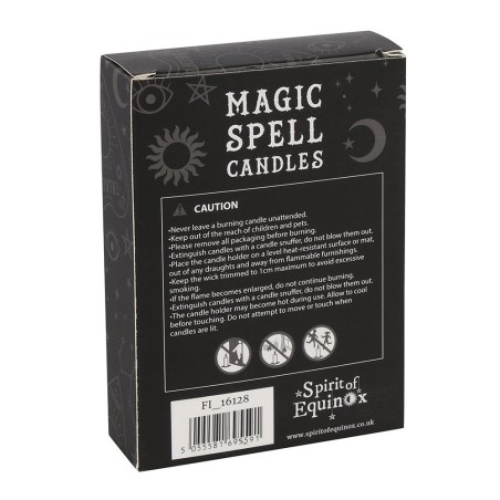 VELAS MAGICAS - MAGIC SPELL CANDLES - PROTECTION - PROTECCIÓN - PAQUETE 12 VELAS NEGRAS - SPIRIT OF EQUINOX