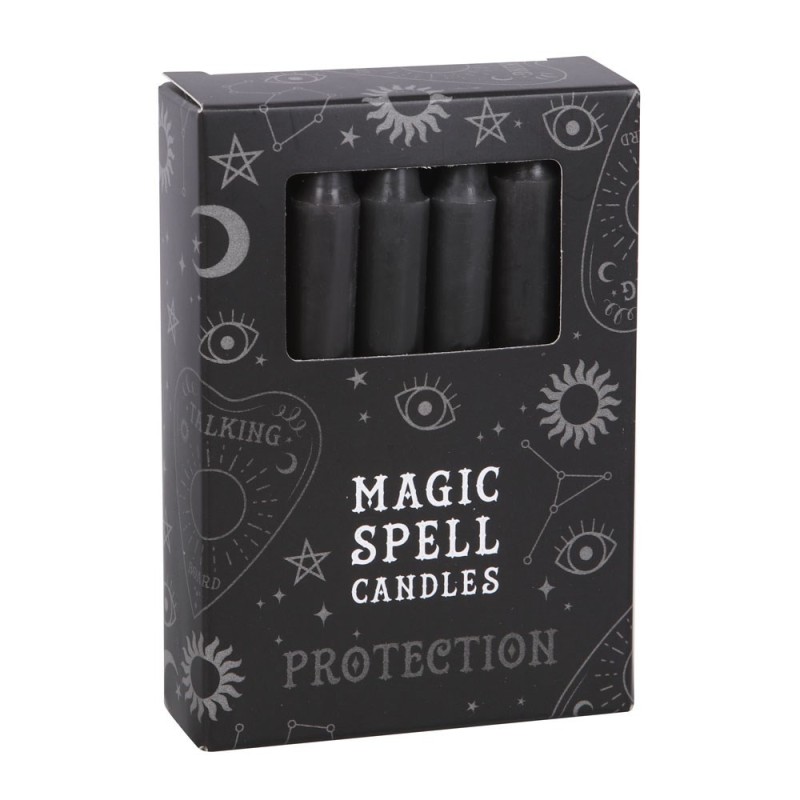 BOUGIES MAGIC SPELL - PROTECTION - PACK DE 12 BOUGIES NOIRES - SPIRIT OF EQUINOX-BOUGIES MAGIQUES - BOUGIES DE SORTS MAGIQUES-HOSTENATURA