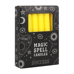 CANDELE MAGICHE - CANDELE MAGICHE DELL'INCANTESIMO - SUCCESSO - SUCCESSO - CONFEZIONE DA 12 CANDELE GIALLE - SPIRIT OF EQUINOX