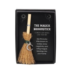 MINI CRESCENT MOON BROOM - MAGIC BROOMSTICK IN BOX - SPIRIT OF EQUINOX