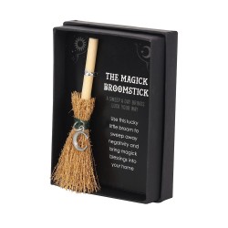 MINI CRESCENT MOON BROOM - MAGIC BROOMSTICK IN BOX - SPIRIT OF EQUINOX